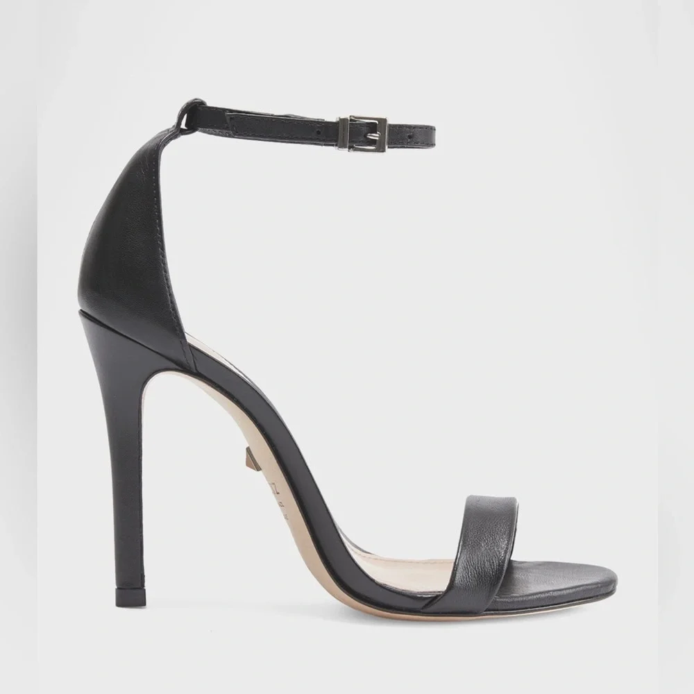 SCHUTZ Cadey Lee Strappy Sandal Black Leather Size 7 - Picture 2 of 12